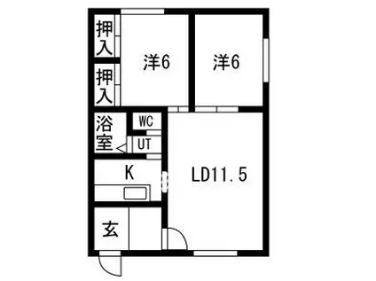 シティ57(2LDK/2階)の間取り写真