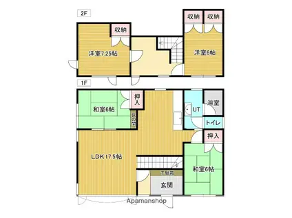 函館本線 幌向駅 徒歩10分 2階建 築35年(4LDK)の間取り写真