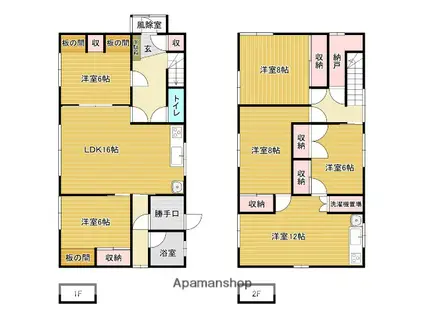 函館本線 岩見沢駅 バス乗車時間:20分 北3条西14丁目バス停で下車 徒歩4分 2階建 築53年(6LDK)の間取り写真