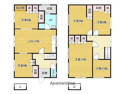 函館本線 岩見沢駅 バス乗車時間:20分 市立図書館前バス停で下車 徒歩3分 2階建 築56年(5LDK)の間取り写真
