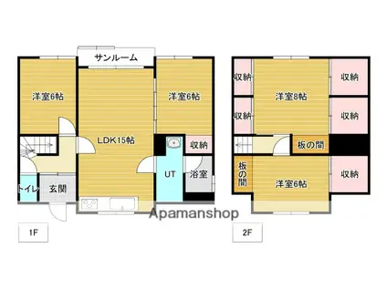 函館本線 岩見沢駅 バス乗車時間:10分 まむれ団地バス停で下車 徒歩4分 2階建 築56年(4LDK)の間取り写真