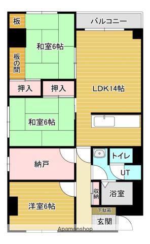 ダイアナ南幌ヒルズ壱番館(3LDK/2階)の間取り写真
