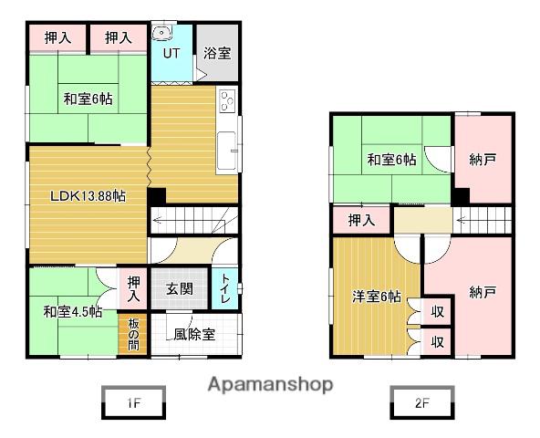 函館本線 幌向駅 徒歩14分 2階建 築48年(4LDK)の間取り写真