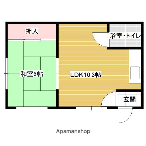 ウエストハイツ(1LDK/1階)の間取り写真