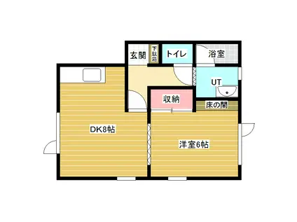 寺西コーポ(1LDK/1階)の間取り写真