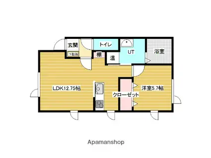 AQUA TOPLINEⅢ(1LDK/2階)の間取り写真