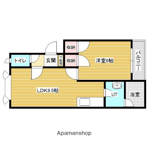 パークマンションⅥ(1LDK/1階)の間取り写真