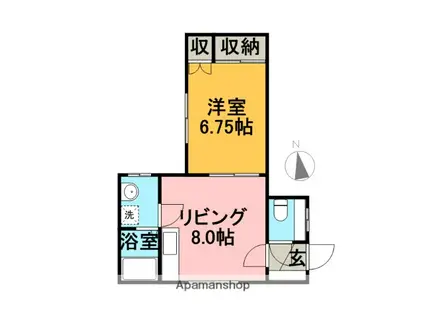 エレガンス(1DK/2階)の間取り写真