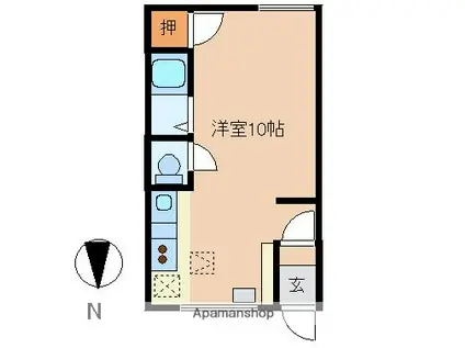 オリス緑町ハイツ2(ワンルーム/1階)の間取り写真