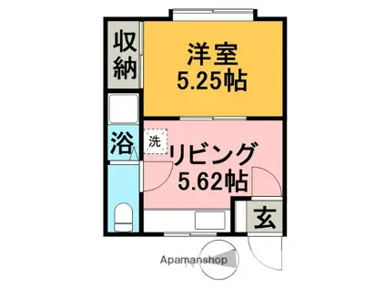 RICH(1DK/1階)の間取り写真