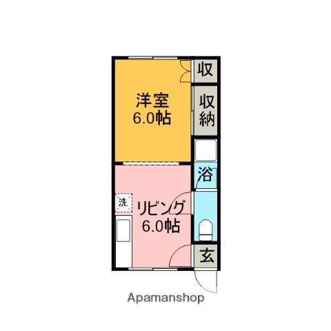 ジュネス(1DK/3階)の間取り写真