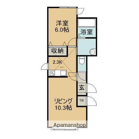 カーサルシア新町A(1LDK/2階)の間取り写真