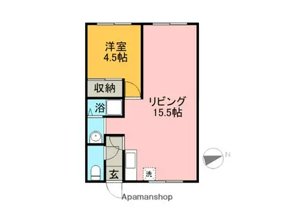 リラハイツ(1LDK/2階)の間取り写真