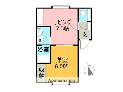 LIZA-A(1DK/1階)の間取り写真