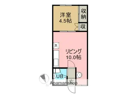 大橋第2マンション(1DK/1階)の間取り写真