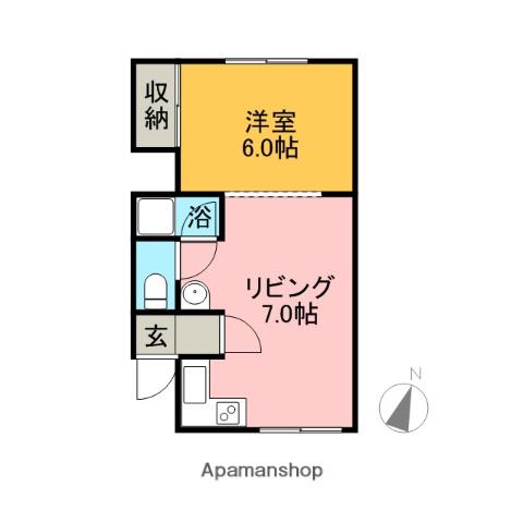 マンション62(1DK/1階)の間取り写真