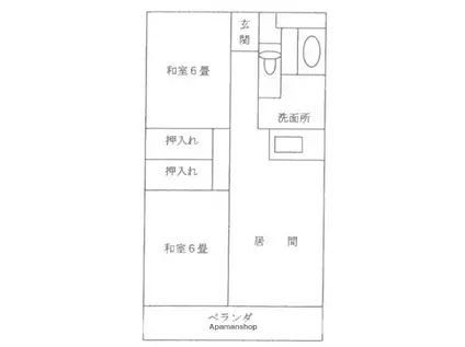 ふれ愛ホーム(2DK/6階)の間取り写真