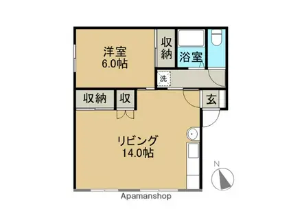 ハイツ中村(1DK/2階)の間取り写真