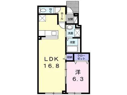 ビクトリー・B(1LDK/1階)の間取り写真