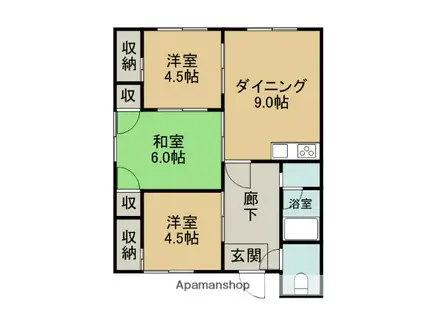 東町第三コーポ(3DK/2階)の間取り写真