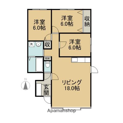 パークビュービスタ(3LDK/1階)の間取り写真