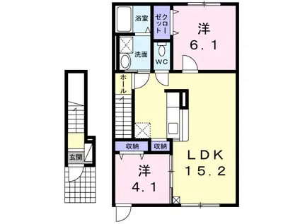 グランツメゾン(2LDK/2階)の間取り写真