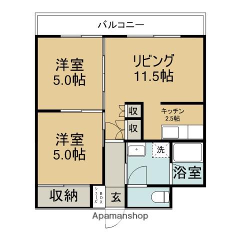 プレステージⅢ(2LDK/3階)の間取り写真