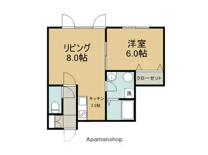 ハイドパーク(1LDK/1階)の間取り写真