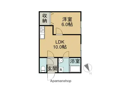 ドエル1(1LDK/2階)の間取り写真