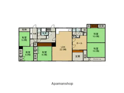 函館本線 砂川駅 バス乗車時間:22分 上砂川役場バス停で下車 徒歩5分 1階建 築44年(5LDK)の間取り写真