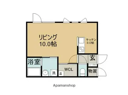 函館本線 滝川駅 徒歩10分 2階建 築7年(1K/2階)の間取り写真