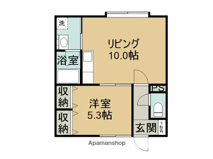 中出コーポ(1DK/2階)の間取り写真