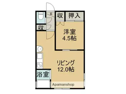 コーポコスモ(1DK/2階)の間取り写真