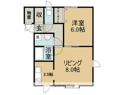 ハイツファミー(1LDK/2階)の間取り写真