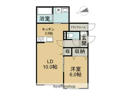 Dアザラシ(1LDK/2階)の間取り写真