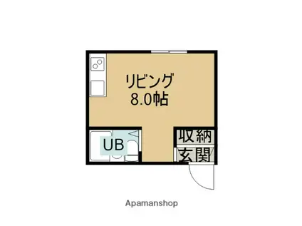 マンションたまねぎ(ワンルーム/1階)の間取り写真