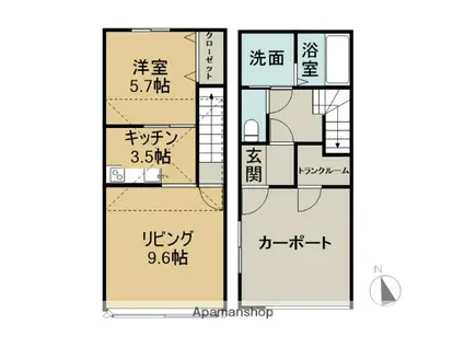 ルタンⅡ(1LDK/1階)の間取り写真