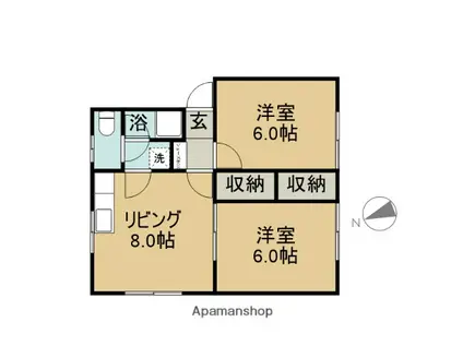 オレンジスクエア(1LDK/2階)の間取り写真