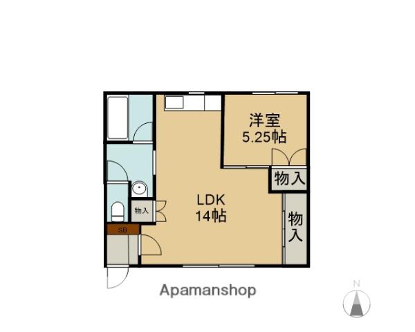 富士第一マンション(1LDK/1階)の間取り写真