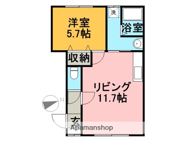 クレセント(1LDK/1階)の間取り写真