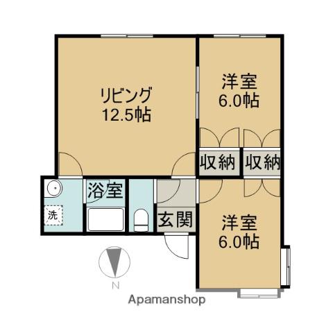 メゾンシティ(2DK/1階)の間取り写真