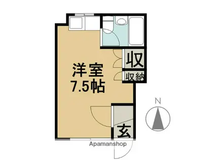 オリーブハウス8(ワンルーム/1階)の間取り写真