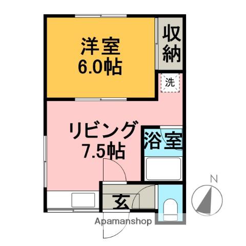 ハイツビエラ(1DK/1階)の間取り写真