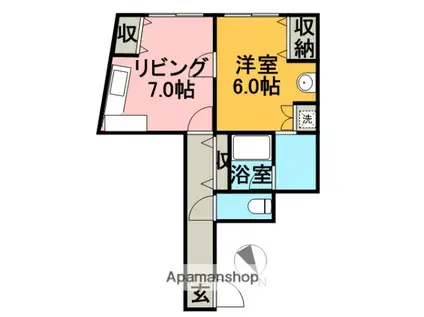 ルピアコート1(1DK/4階)の間取り写真