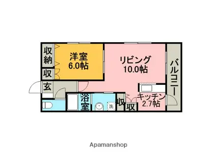 ブリックコート・Ⅰ(1LDK/7階)の間取り写真