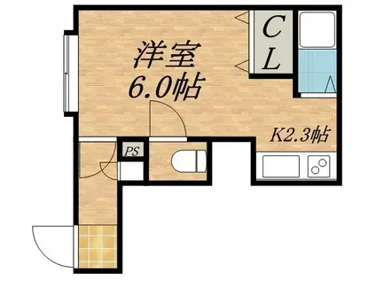 アメニティS20(ワンルーム/1階)の間取り写真