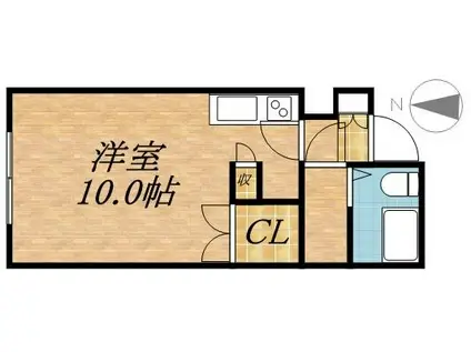 コア177(1K/2階)の間取り写真