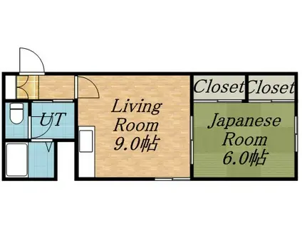 SKマンション(1DK/3階)の間取り写真