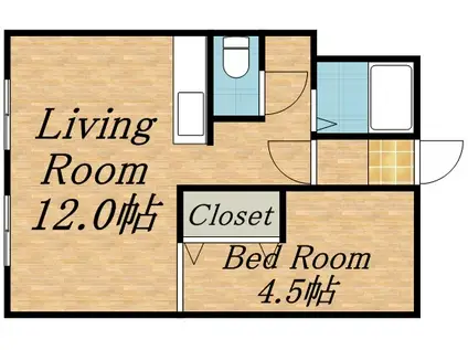 レジデンスふれあい(1LDK/1階)の間取り写真