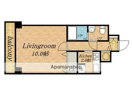 エステトーワ(1K/4階)の間取り写真